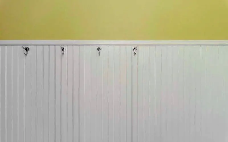 white beadboard garage