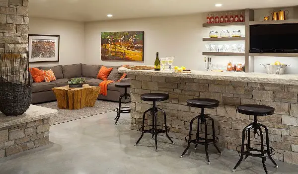 man cave bar garage