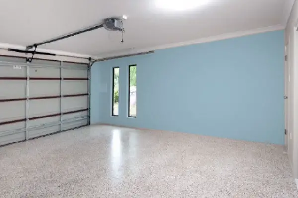 Light blue garage walls