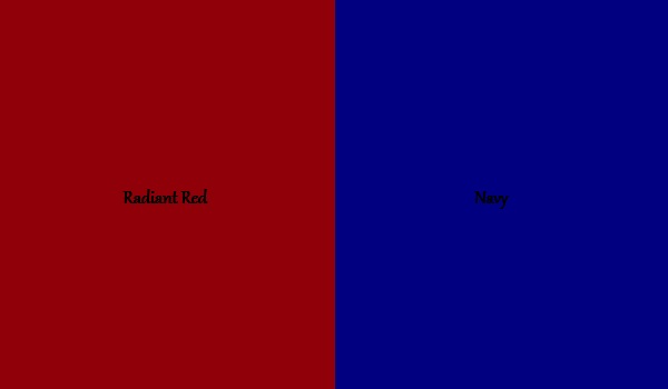 radiant red and navy