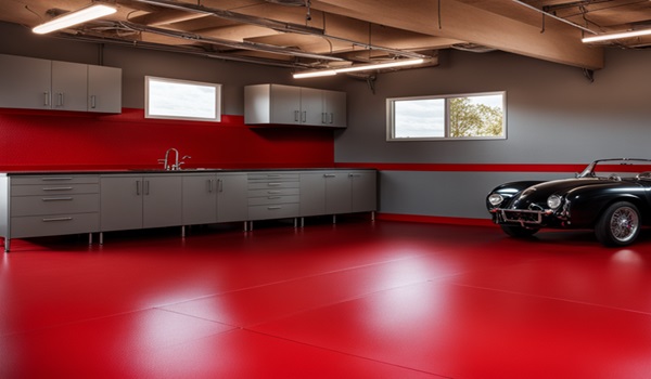 red garage flooring