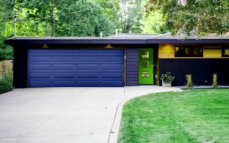 types of navy blue garage doors