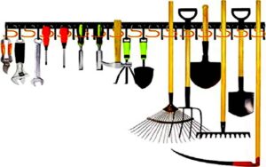 All metal garden tool organizer adjustable