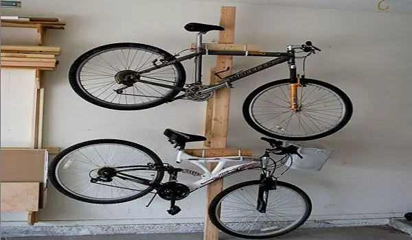 hang a chain from the ceiling to store bicycles