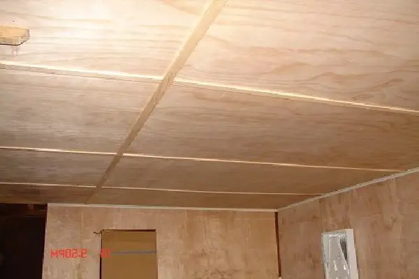 plywood garage ceiling