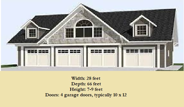 28 x 66 4-car garage