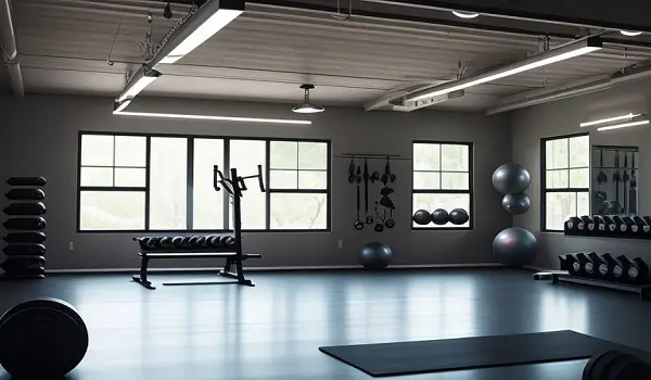 lighting half garage gym ideas