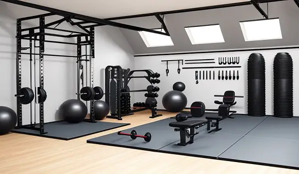 maximizing space efficiency half garage gym ideas