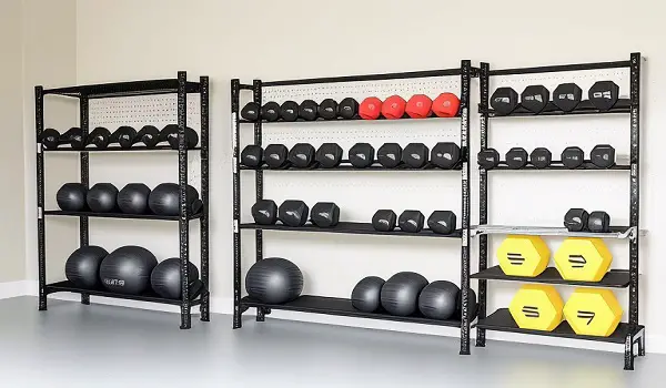 storage solutions half garage gym ideas