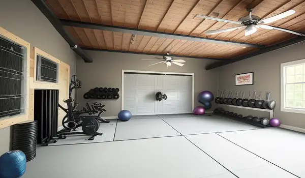 temperature control half garage gym ideas