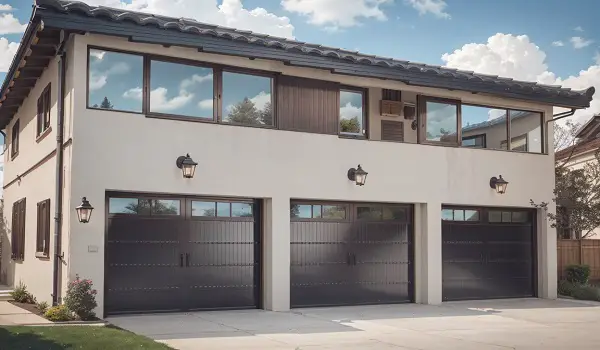 black full view garage doors with windows