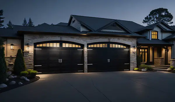 custom black garage doors