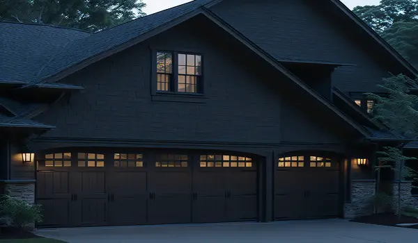 traditional raised panel garage doors with windows