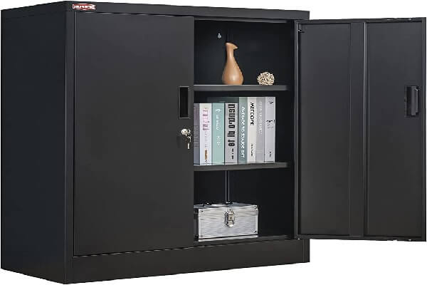 besfur black locking storage cabinet
