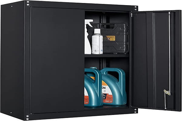 gedelite metal wall cabinet adjustable shelf and locking doors