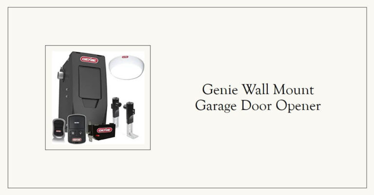 genie wall mount garage door opener