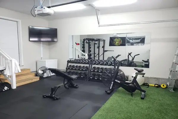 home gym and fitness area
