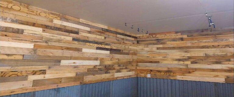 reclaimed wood garage wall