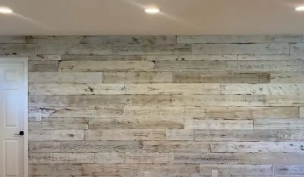 reclaimed wood wall garage