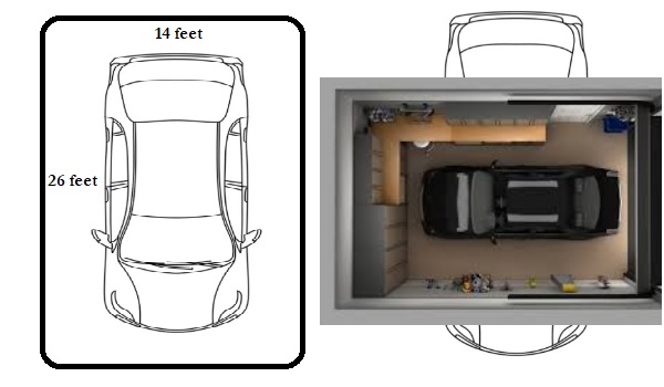 14x26 one car garage dimensions