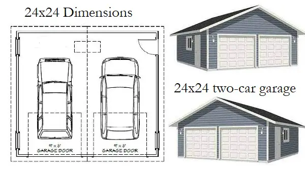 24x24 two-car garage