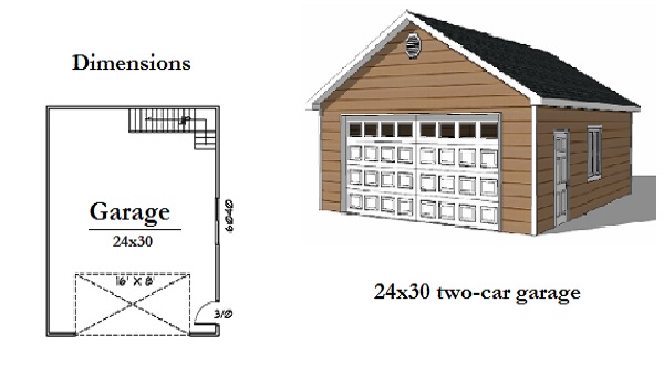 24x30 two-car garage