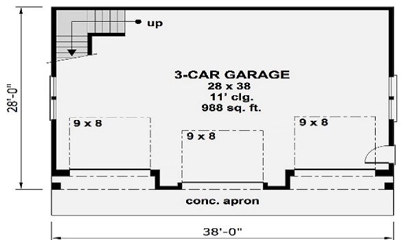 3 car garage and apartment size