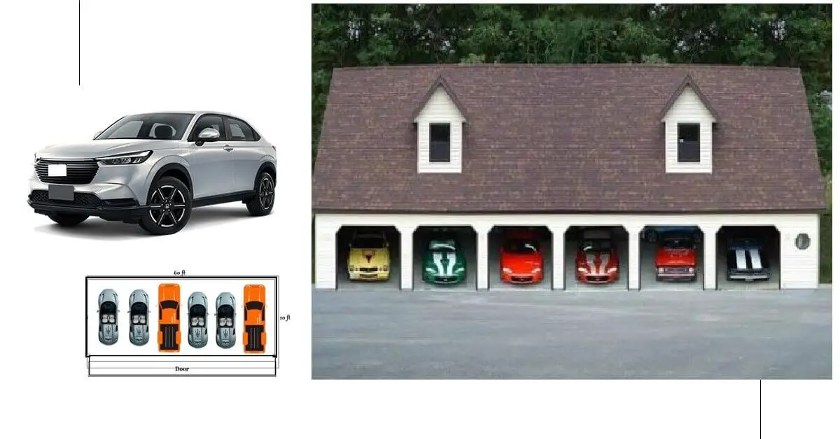 how many square feet is a 6 car garage