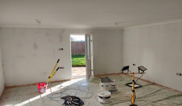 how to plaster garage walls