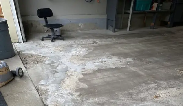 pitted concrete floor