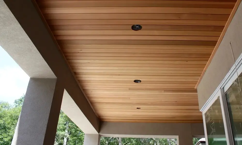 Painted Plywood Masterpiece Porch Ceiling
