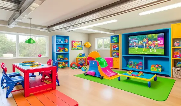 a kids playroom garage addition ideas