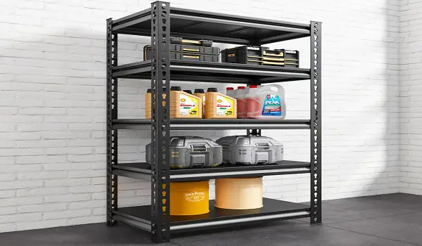 custom shelving units black garage