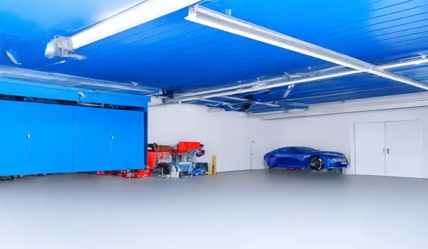garage ceiling blue color