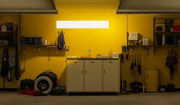 garage yellow lighting