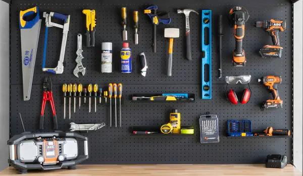 pegboard organizer black garage