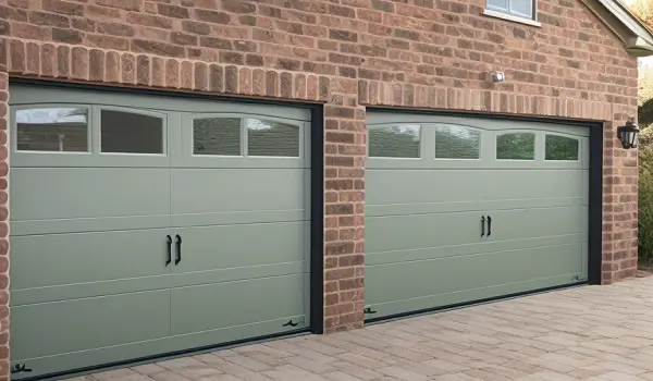 sage green garage doors