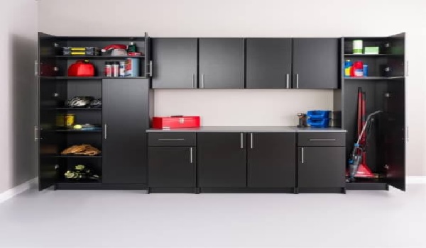 wall-mounted cabinets black garage