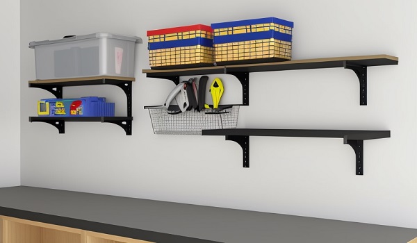 wall-mounted shelving