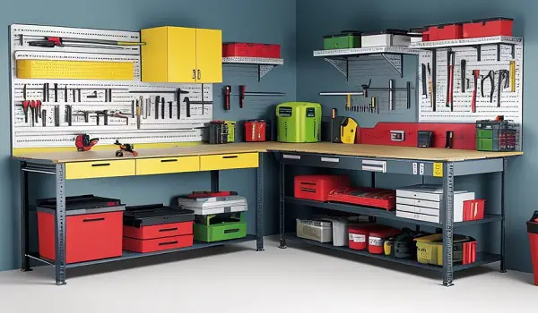 garage workbench with storage