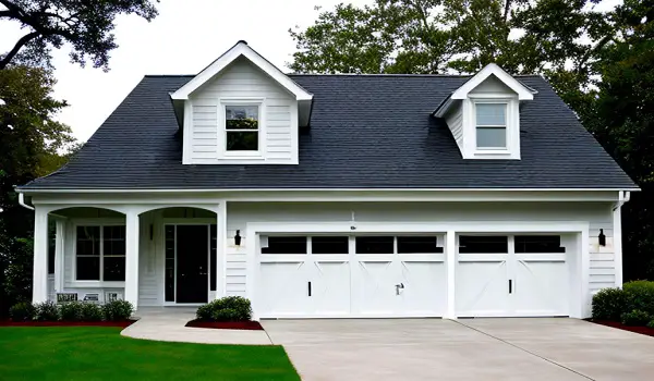 white garage door for white house