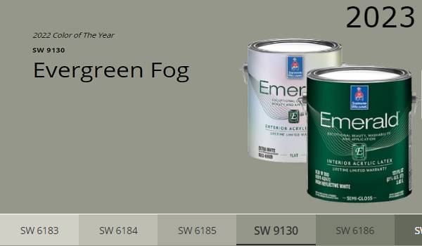 2022 color of the year evergreen fog (SW 9130)