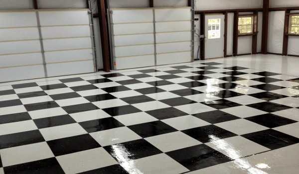 checkered epoxy garage floor