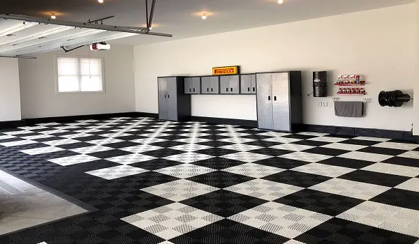 checkered garage floor tiles