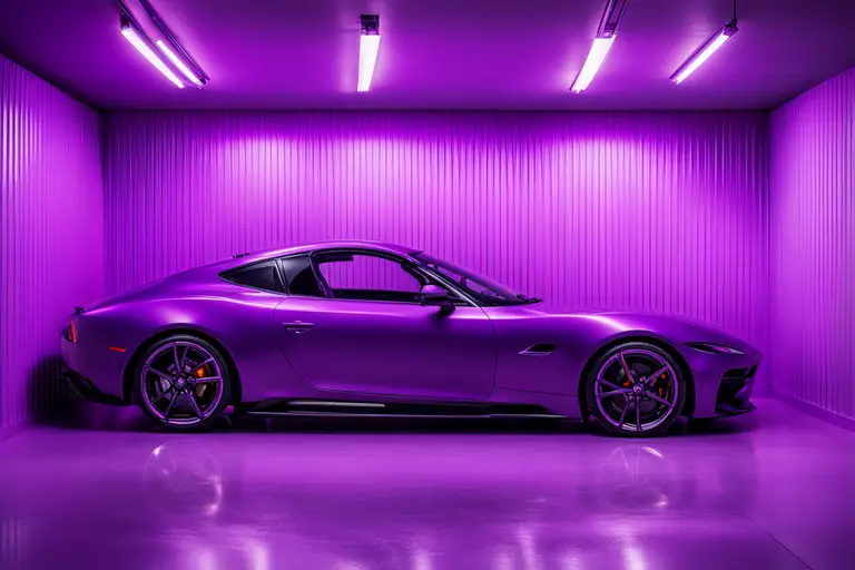 meaning of purple light garage wall