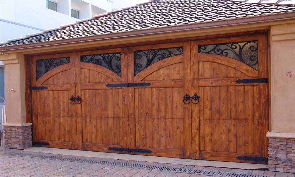 rustic renaissance spanish style garage door