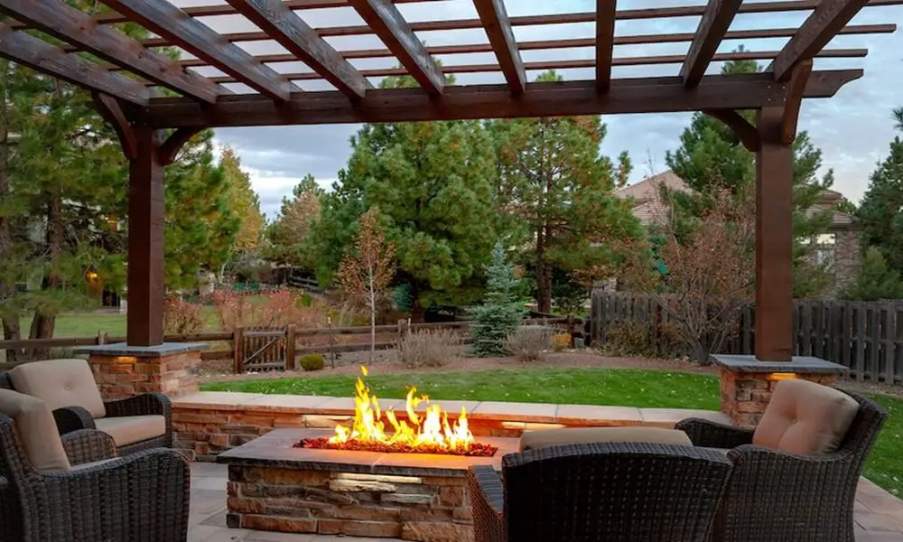 pergola with fire pit